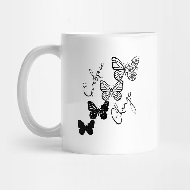 Embrace Change - Black Cute Butterfly by Animal Specials